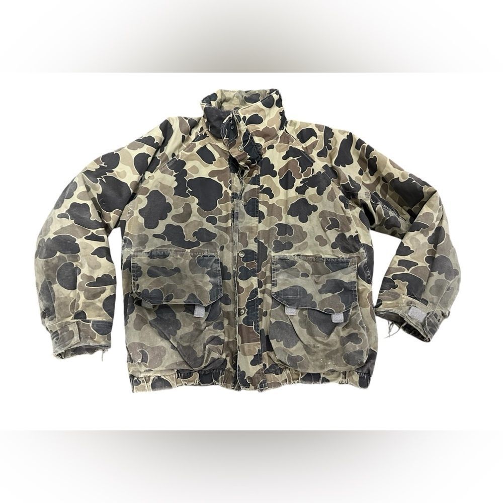 Vintage Columbia Jacket Men Large EPTFE Bird Duck Hunting Camo Parka Made in USA